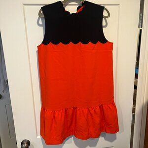 Victoria Beckham for Target Scalloped Colorblock Dress Red Black Size L